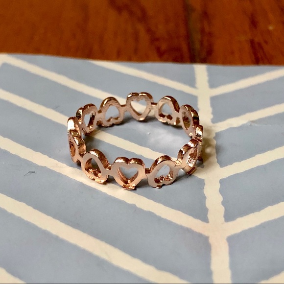 Rose Gold Open Heart Ring - Picture 6 of 7
